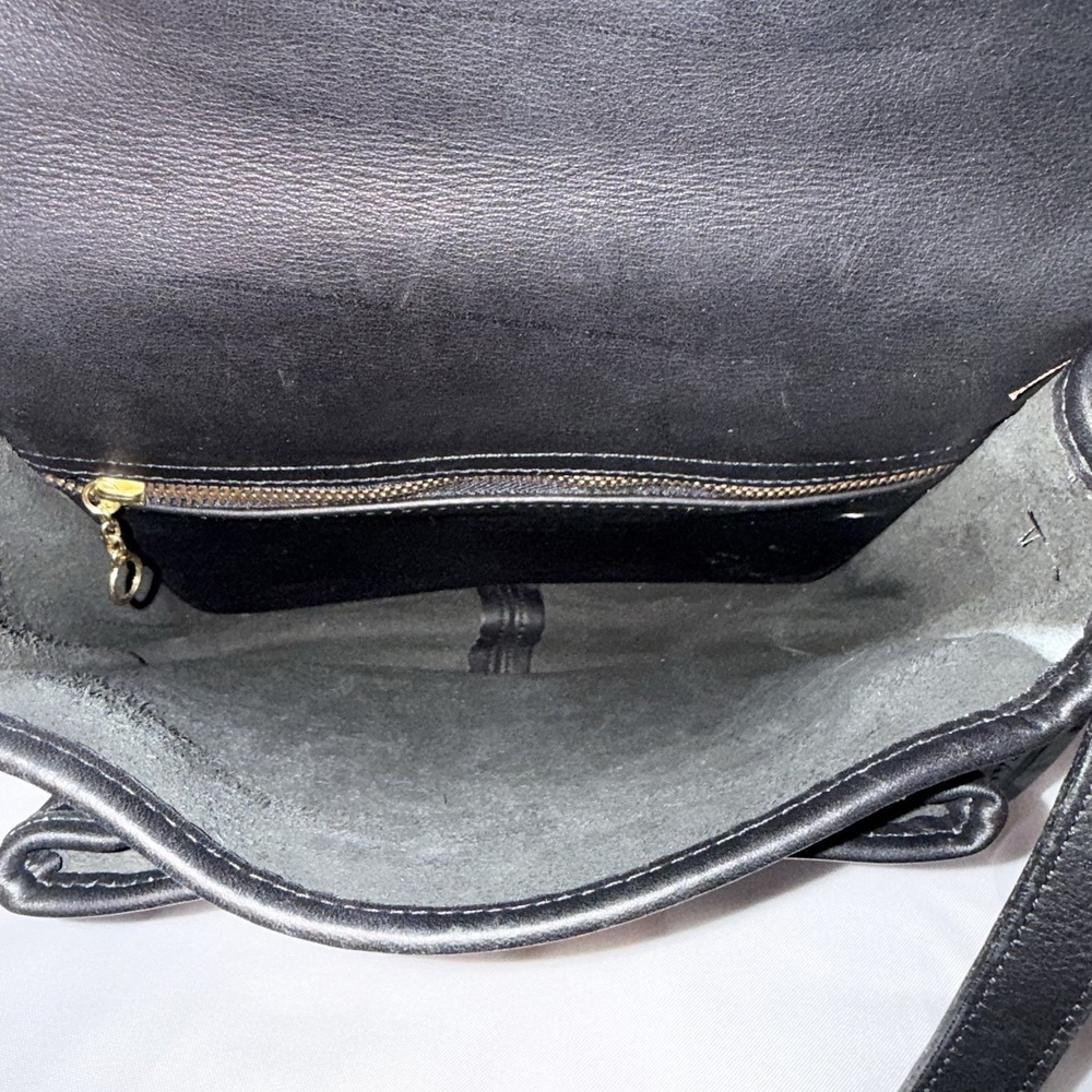 Vintage Coach Shelton Black Leather Shoulder Crossbody Bag Purse #9917 - Picture 9 of 16